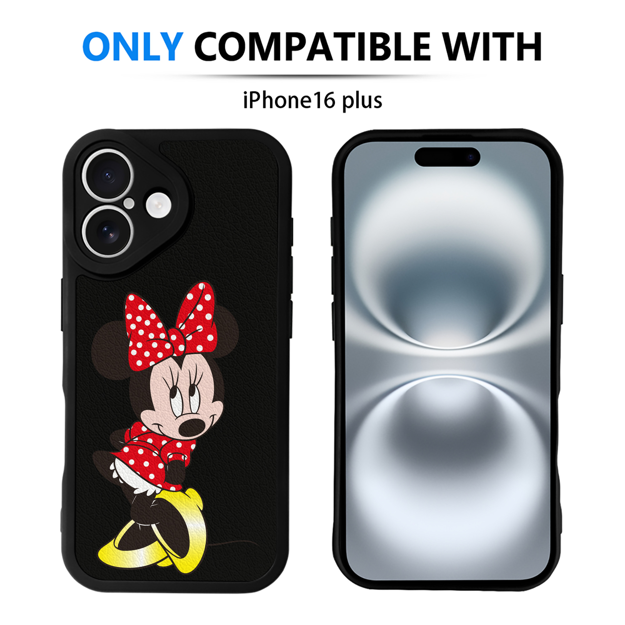 （画像用） ミッキーマウス Mickey Mouse 【iPhone 16シリーズ対応】シリコンスマホケース（レザー調） 材質：シリコン